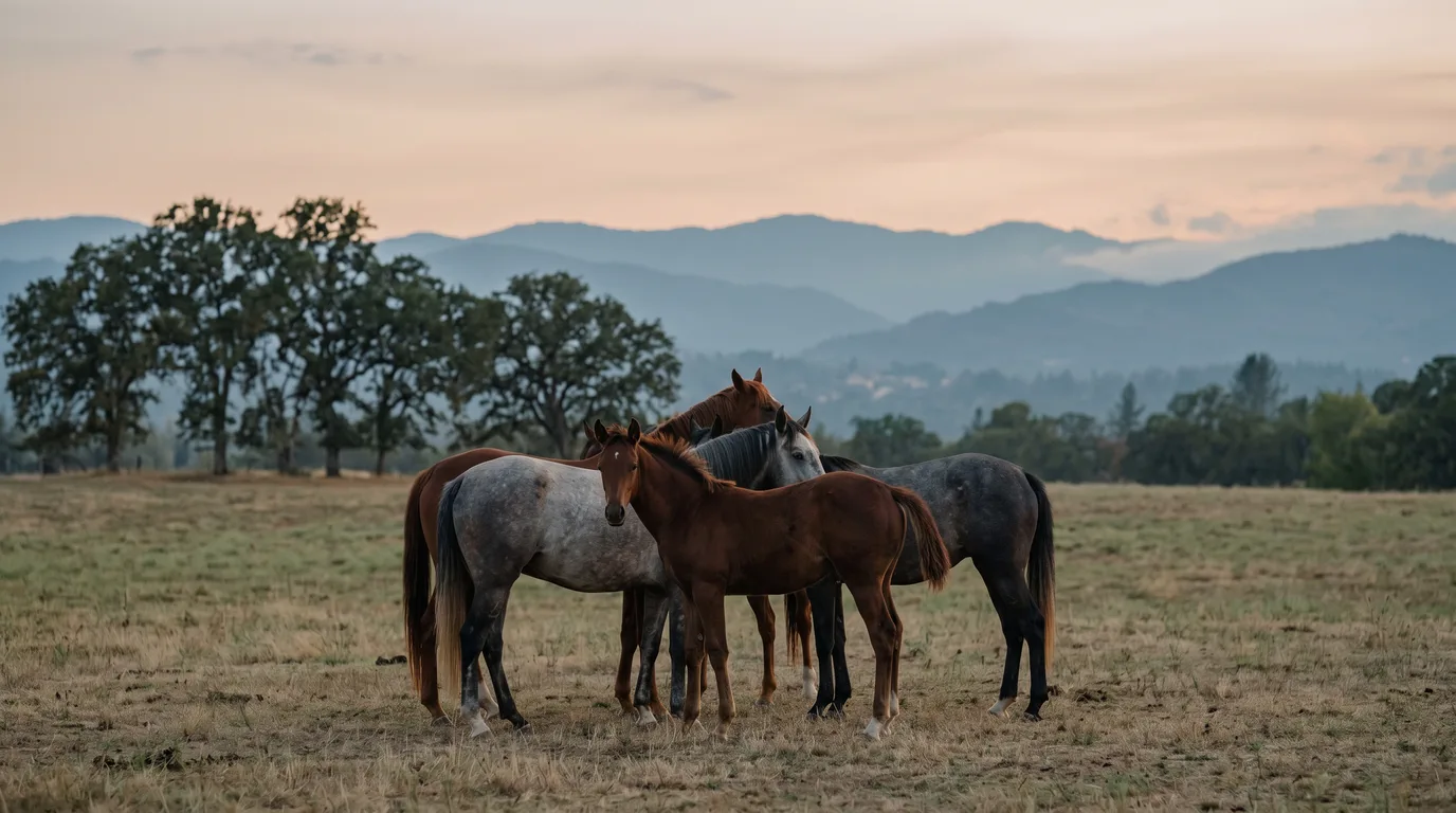 Chevaux en liberté, Les Écuries des Bruyères, Loire
